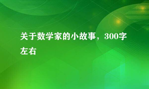 关于数学家的小故事，300字左右