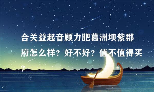 合关益起音顾力肥葛洲坝紫郡府怎么样？好不好？值不值得买？