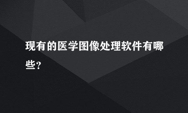 现有的医学图像处理软件有哪些？