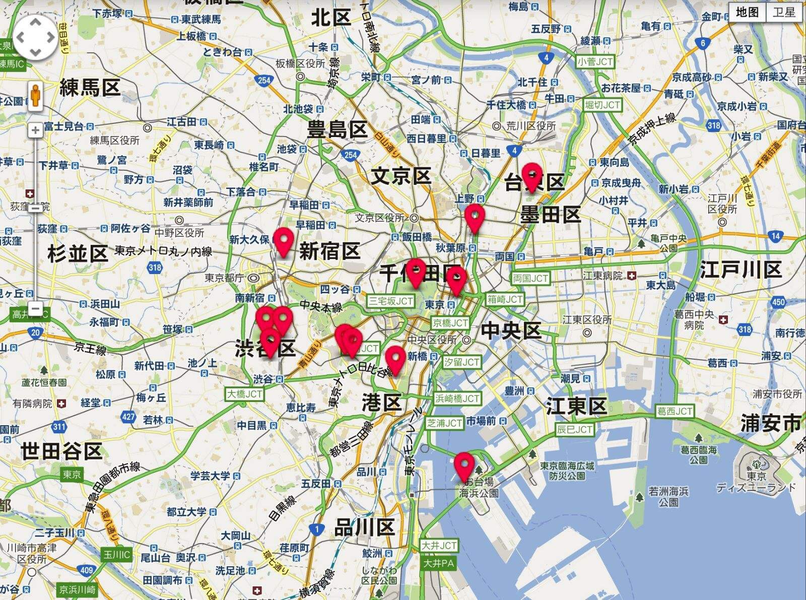 日本东京详细地图