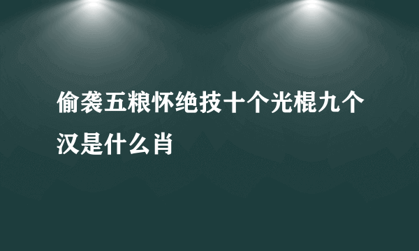 偷袭五粮怀绝技十个光棍九个汉是什么肖