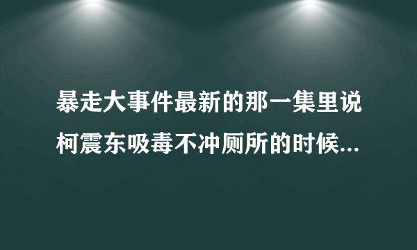 暴走大事件最新的那一集里说柯震东吸毒不冲厕所的时候出来一首歌，歌词是拉屎不洗手，根本不是人。求歌名