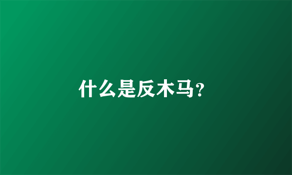 什么是反木马？