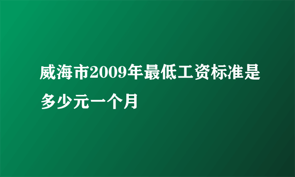 威海市2009年最低工资标准是多少元一个月