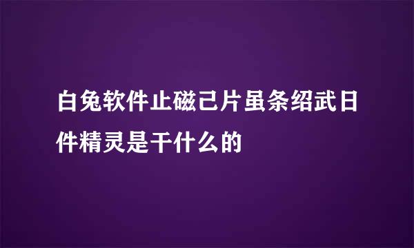 白兔软件止磁己片虽条绍武日件精灵是干什么的