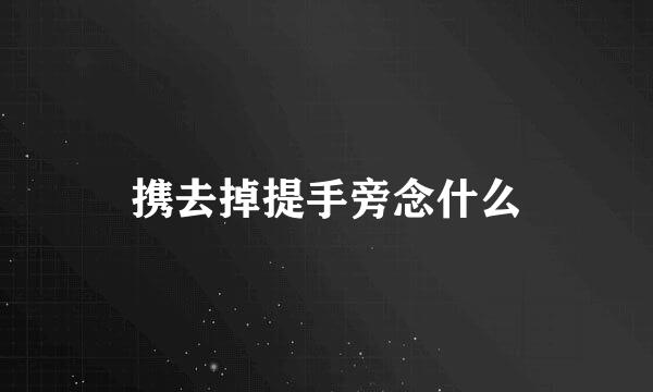 携去掉提手旁念什么