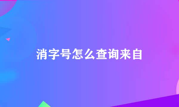 消字号怎么查询来自